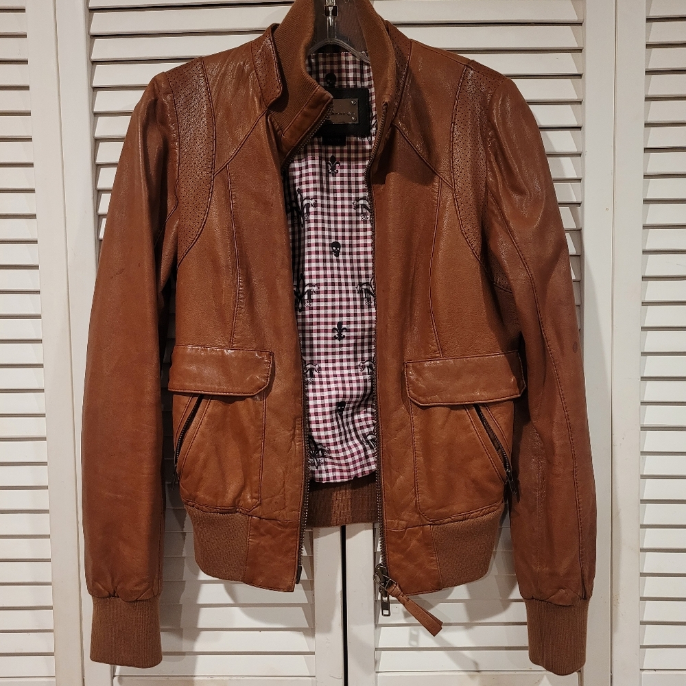 Mackage Women's Xs Brown Leather Jacket